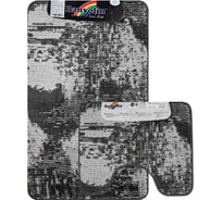 Коврик в ванную КЛАССИК УНИ 202308, двойной СЕРЫЙ, 55х90 + 45х55 см, 100% полиэстер Санакс 00357