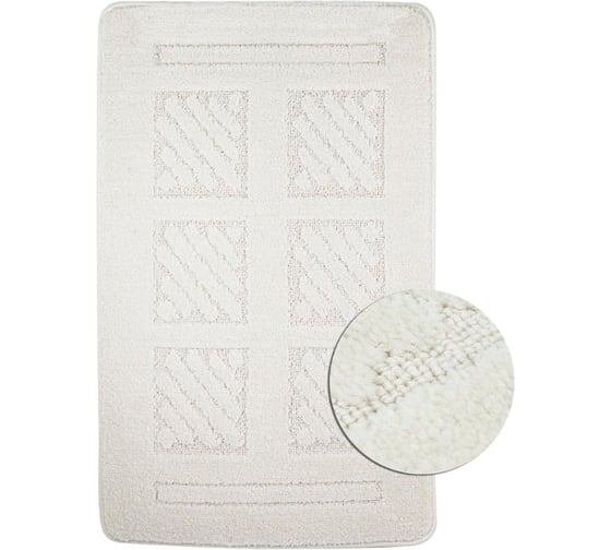 Коврик в ванную САНАКС CLASSIC UNI КВАДРАТЫ, одинарный БЕЖЕВЫЙ, 55х90 см, полиэстер 00290 1