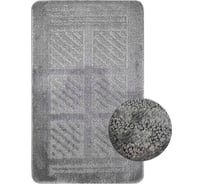 Коврик в ванную КЛАССИК УНИ КВАДРАТЫ, одинарный СЕРЫЙ, 55х90 см, 100% полиэстер Санакс 00293