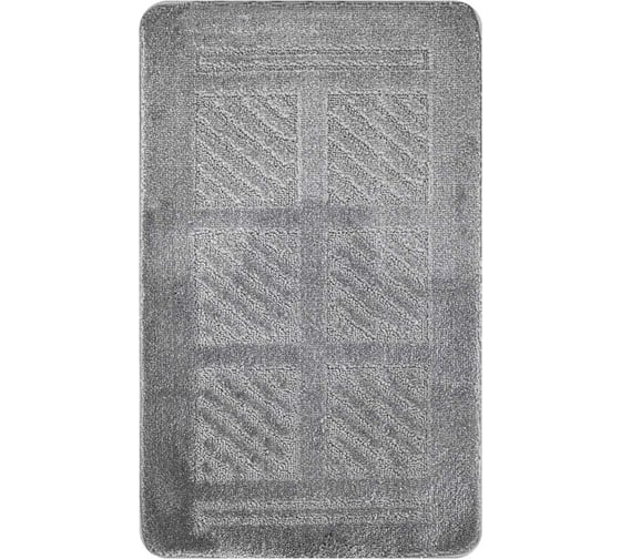 Коврик в ванную КЛАССИК УНИ КВАДРАТЫ, одинарный СЕРЫЙ, 55х90 см, 100% полиэстер Санакс 00293