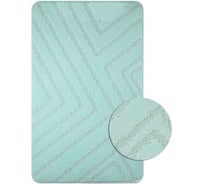 Коврик в ванную КЛАССИК УНИ ПОЛОСКИ, одинарный БИРЮЗОВЫЙ, 55х90 см, 100% полиэстер Санакс 00295