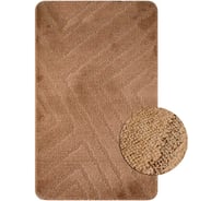 Коврик в ванную КЛАССИК УНИ ПОЛОСКИ, одинарный КОРИЧНЕВЫЙ, 55х90 см, 100% полиэстер Санакс 00296