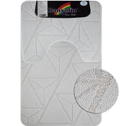 Коврик в ванную КРОСС-ЛООП, двойной, БЕЖЕВЫЙ, однотонный, 500х800, 500х400 мм,100% полиэстер Санакс 00851