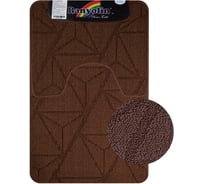 Коврик в ванную КРОСС-ЛООП, двойной, КОРИЧНЕВЫЙ,однотонный, 500х800, 500х400 мм,100% полиэстер Санакс 00849