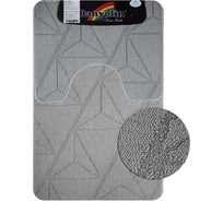 Коврик в ванную КРОСС-ЛООП, двойной, СЕРЫЙ, однотонный, 500х800, 500х400 мм,100% полиэстер Санакс 00853