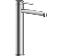 Смеситель для чаши однорычажный ViEiR нержавеющая сталь сатин высокий излив для накладной раковины V462512