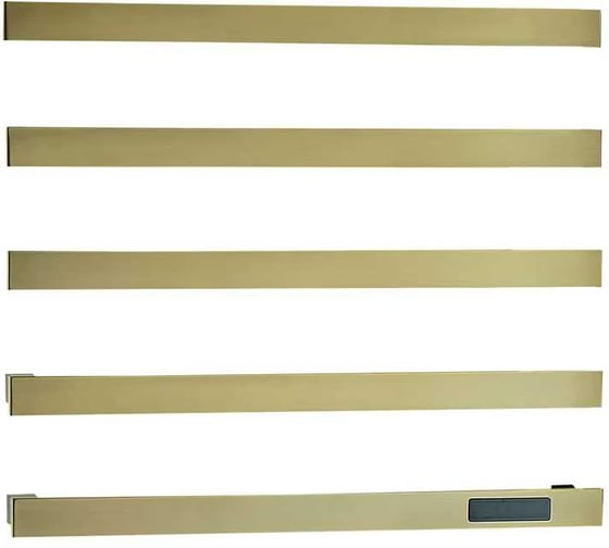 Встроенный электрический полотенцесушитель скрытого монтажа ViEiR, 5 полок, квадратный дизайн, цвет матовое золото, для ванной комнаты, VRMA10-5S 1