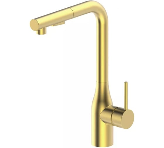 Смеситель для кухни однорычажный ViEiR высокий с выдвижной лейкой матовое золото для кухонной мойки V15053-S 1