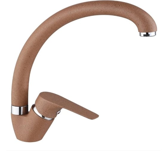 Смеситель для кухни однорычажный латунный ViEiR высокий излив цвет охра для акцентной кухонной мойки V063521-M 1