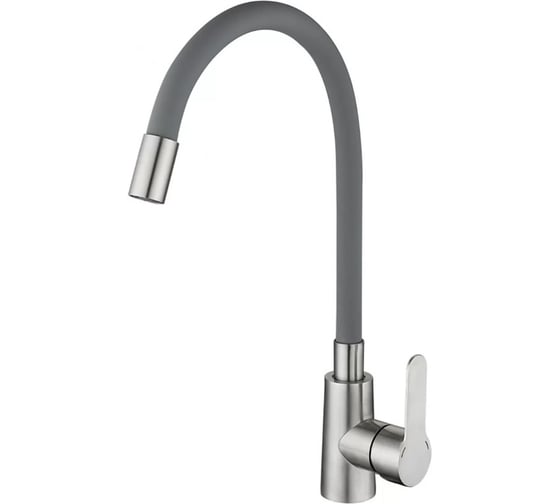 Смеситель для кухни однорычажный ViEiR из нержавеющей стали с гибким изливом сатин/серый для кухонной мойки V15045-H 1