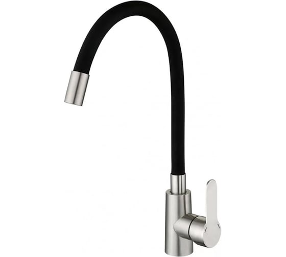 Смеситель для кухни однорычажный ViEiR из нержавеющей стали с гибким изливом сатин/черный для кухонной мойки V15045-C 1