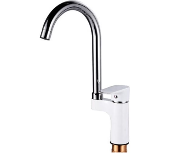 Смеситель однорычажный для кухни ViEiR с высоким поворотным изливом, белый/хром, V263521-F 1