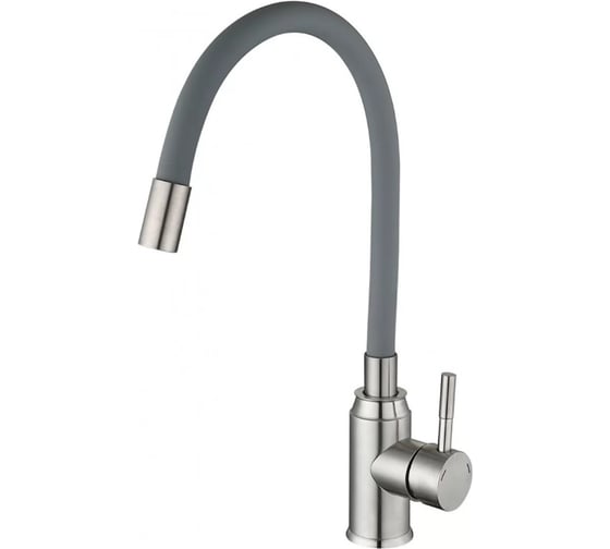 Смеситель для кухни однорычажный ViEiR из нержавеющей стали с гибким изливом сатин/серый для кухонной мойки V15043-H 1