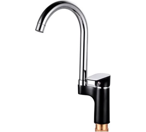 Смеситель для кухни однорычажный ViEiR высокий черный/хром для кухонной мойки V263521-C 1