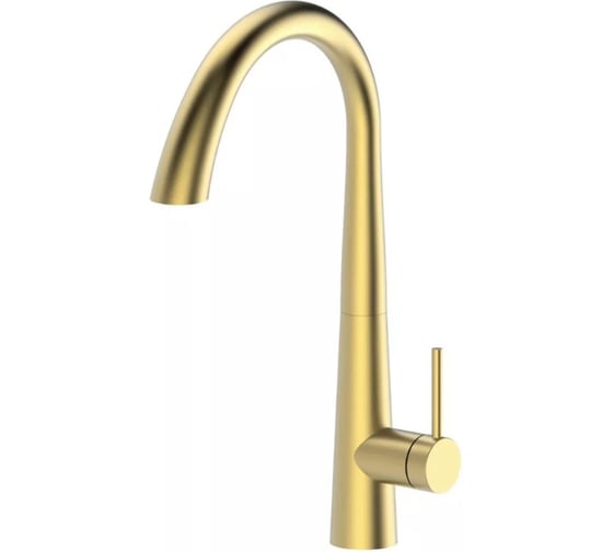 Смеситель для кухни однорычажный ViEiR высокий с выдвижной лейкой матовое золото для кухонной мойки V15058-S 1