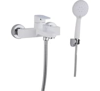 Смеситель для ванны однорычажный ViEiR с коротким изливом белый/хром для ванны и душа V283531-F