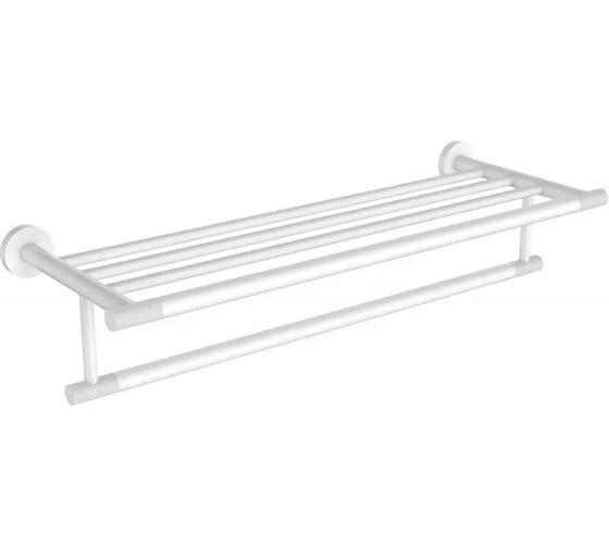 Полотенцедержатель с полкой ViEir настенный, нержавеющая сталь, цвет белый, V5520-F 1