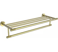 Полотенцедержатель с полкой ViEir настенный, нержавеющая сталь, цвет матовое золото, V5520-S