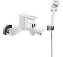 Смеситель однорычажный для ванны ViEiR, короткий излив, латунь, настенный монтаж, белый V353531-F