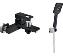 Смеситель однорычажный для ванны ViEiR, короткий излив, латунь, настенный монтаж, черный матовый V353531-C