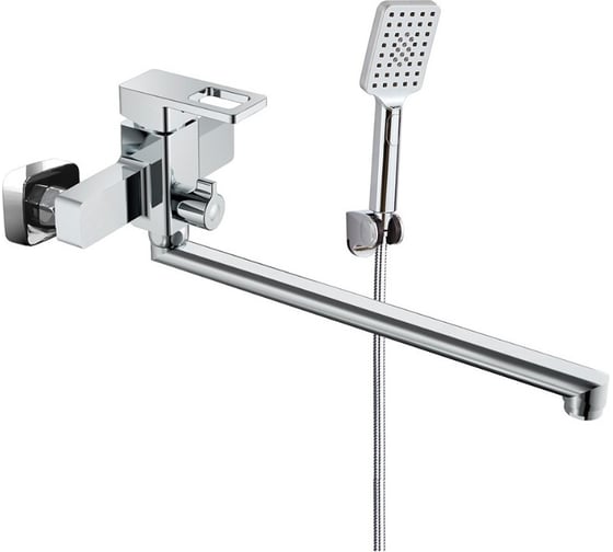 Смеситель однорычажный для ванны ViEiR, длинный излив, латунь, настенный монтаж, хром V353541 1