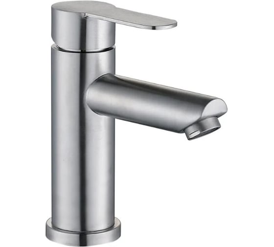 Смеситель для раковины однорычажный ViEiR нержавеющая сталь, сатин, классический излив 313511 1