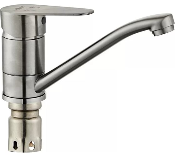 Смеситель для раковины ViEiR поворотный, однорычажный, из нержавеющей стали, сатин V15037 1