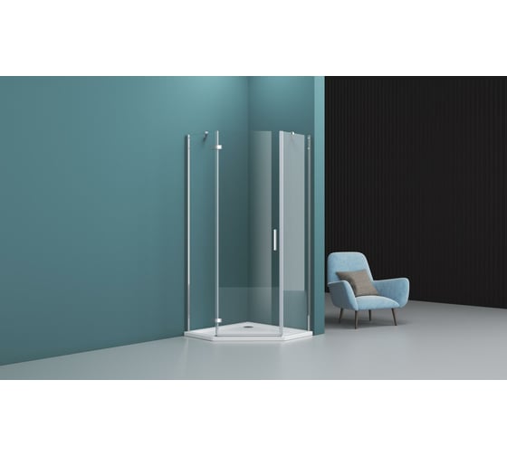 Душевой уголок BelBagno KRAFT-P-1-90-C-Cr-L