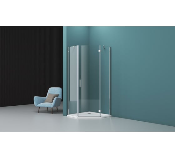 Душевой уголок BelBagno KRAFT-P-1-90-C-Cr-R