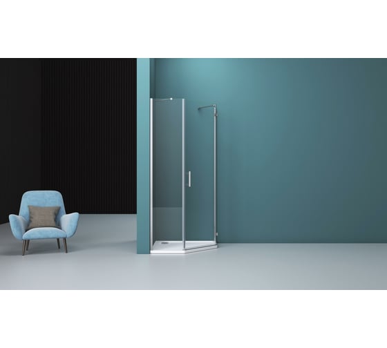 Душевой уголок BelBagno KRAFT-P-1-90-C-Cr-R