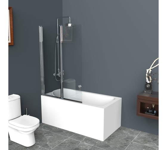 Душевая шторка на ванну BelBagno UNO-V-21-110/150-C-Cr