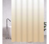 Штора однотонная, бежевый переход, матовая, в ванную комнату, с кольцами, ПЕВА, 180 х 180 см Санакс 06-04
