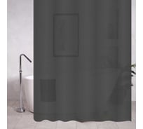 Штора для ванной комнаты, ГРАФИТ матовая, рельефная, с кольцами, 180 х180 см, ПЕВА Санакс 06-12
