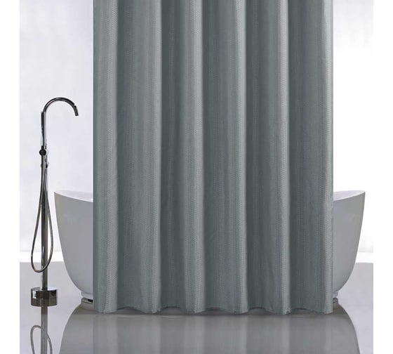 Штора однотонная Санакс графит, в ванную комнату, полиэстэр 180х180 03-18 1