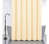 Штора однотонная САНАКС бежевая, в ванную комнату, полиэстэр 03-08