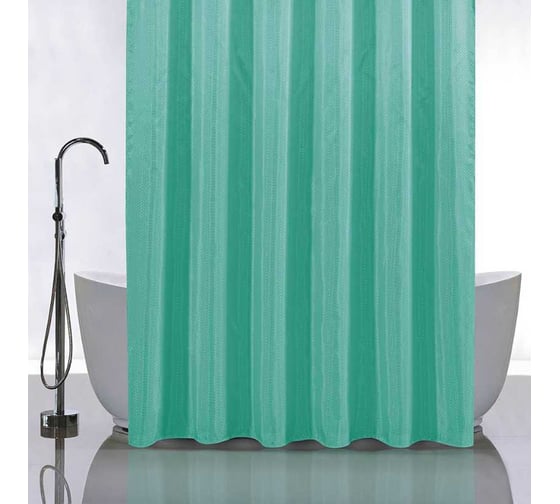 Штора однотонная Санакс бирюза, в ванную комнату, полиэстэр 03-12 1