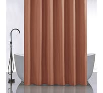 Штора однотонная САНАКС шоколад, в ванную комнату - полиэстэр 180х180 03-21