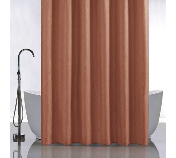 Штора однотонная Санакс шоколад, в ванную комнату, полиэстэр 180х180 03-21 1
