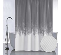 Штора с рельефным теснением САНАКС принт переход - графит, в ванную комнату, без колец, полиэстер/микрофибра, 180х180 см 05-01
