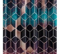 Штора САНАКС с рисунком коричневые кубы, в ванную комнату, без колец - полиэстэр 01-90