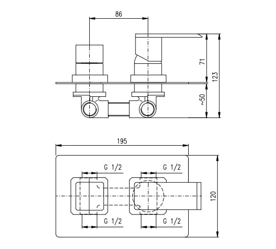 Смеситель для душа RavSlezak ROYAL 1086Z