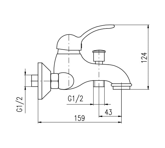Смеситель для ванны RavSlezak Labe L054.5CMATZ