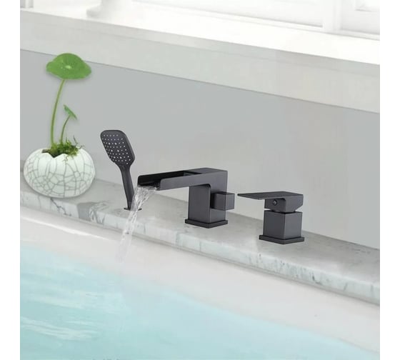 Смеситель на борт ванны ViEiR водопад хром, 3 отверстия V393532 1