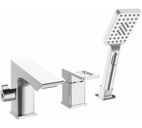 Смеситель на борт ванны ViEiR, водопадный носик, 3 отверстия, латунь, хром V353532
