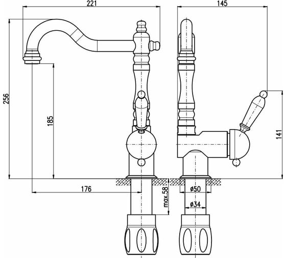 Смеситель для кухни RavSlezak LABE L008.5/8CMATZ