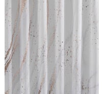 Штора САНАКС с рисунком, золотые разводы, в ванную комнату, без колец - полиэстэр, 180 х 180 см 01-95