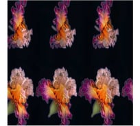 Штора САНАКС с рисунком, цветы, в ванную комнату, без колец, полиэстер 01-61