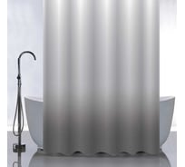 Штора САНАКС с рисунком, переход - графит, в ванную комнату, без колец, полиэстер 180х180 см 01-101