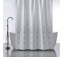 Штора САНАКС с рисунком фигуры на сером фоне, в ванную комнату, без колец - полиэстэр, 180 х 180 см 01-119