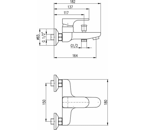 Смеситель для ванны RavSlezak YU154.5CMAT